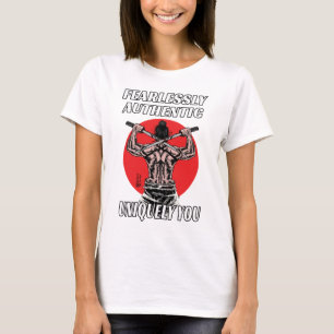 T-shirt Femmes authentiques et courageuses blanches