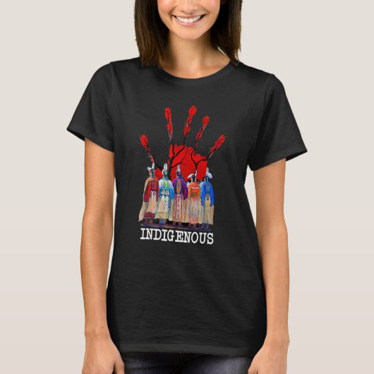 T-shirt Femmes Autochtones Amérindiennes Rouges Main Améri (Devant)
