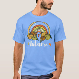T-shirt Femmes Automne Citrouille Épice Drôle Arc-en-ciel