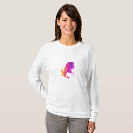 T-shirt Femmes aux cheveux longs (Devant entier)