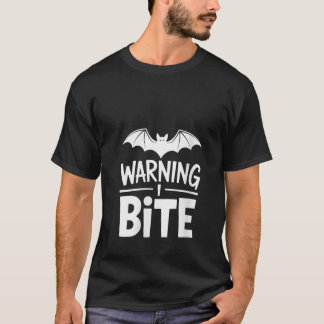 T-shirt Femmes Avertissement I Bite Funny Halloween Humour