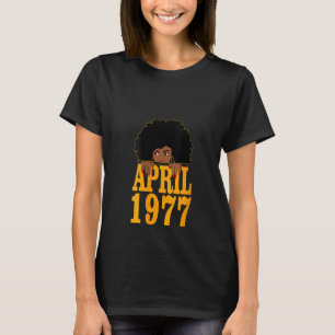 T-shirt Femmes Avril 1977 45e anniversaire 45 ans Noir