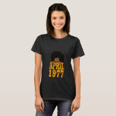 T-shirt Femmes Avril 1977 45e anniversaire 45 ans Noir (Devant entier)