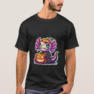 T-shirt Femmes Axolotl Zombie Cute Kawaii Citrouilles Garç