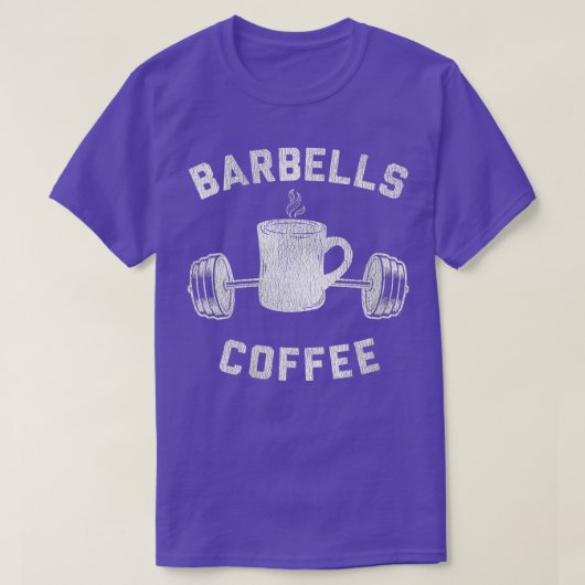 T-shirt Femmes Barbells Café Petit déjeuner et poids VNec (Design devant)