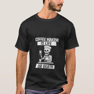 T-shirt Femmes Barista Skeleton Café Café Café Café Bean C