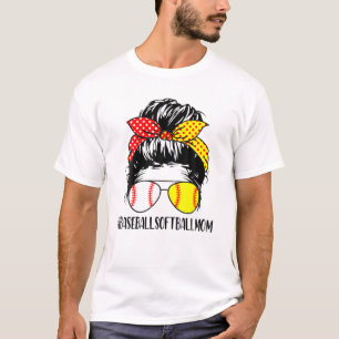 T-shirt FEMMES Baseball Softball Love Maman Life Mess