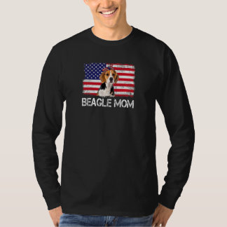 T-shirt Femmes Beagle Maman Us Drapeau 4 juillet Patriotiq