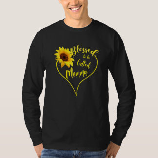 T-shirt Femmes Béni D'Être Appelé Momma Tournesol Momma