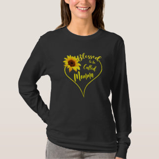 T-shirt Femmes Béni D'Être Appelé Momma Tournesol Momma