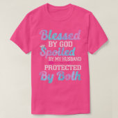 T-shirt Femmes bénies par Dieu gâtées par mon mari Protec (Design devant)