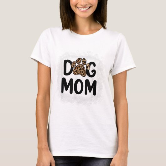 T-shirt Femmes Bleached Chien Maman Chien Maman Maman Paw (Devant)
