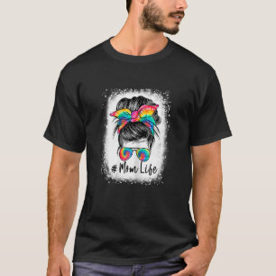 T-shirt Femmes Bleached Maman Vie Messeuse Bun Chêne Lunet
