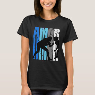 T-shirt Femmes Blue Amor Lutte Grades Fan Girl College