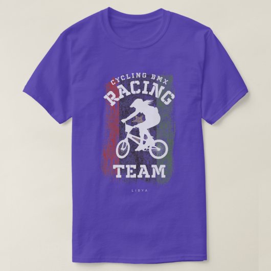 T-shirt Femmes BMX Vélo Libye Drapeau Vélo Course B (Design devant)