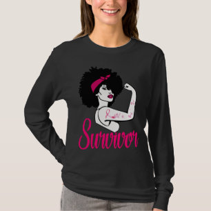 T-shirt Femmes Cancer du sein Survivant Rosie Riveter Rose