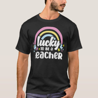 T-shirt Femmes chanceuses d'être enseignant Rainbow Shamro