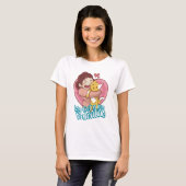T-shirt Femmes Chat de la Saint-Valentin Blanc (Devant entier)