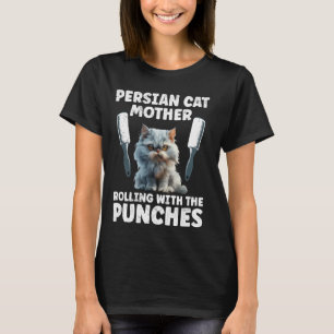 T-shirt Femmes CHAT PERSAN MÈRE ROULANT AVEC LES POINGS Am