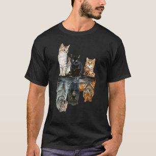 T-shirt Femmes Chats Réflexion Amis Tigre Mignon 2