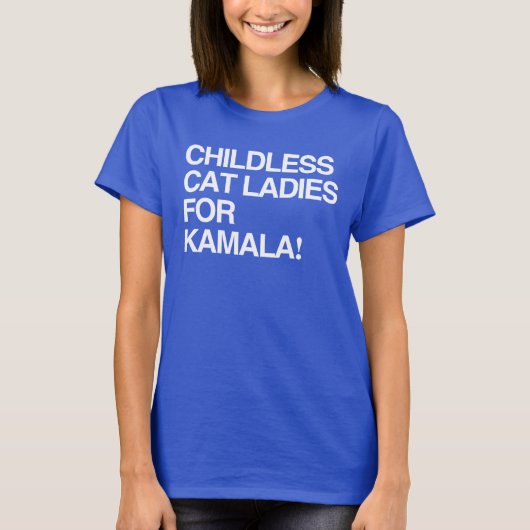T-shirt Femmes chats sans enfants pour Kamala (Devant)