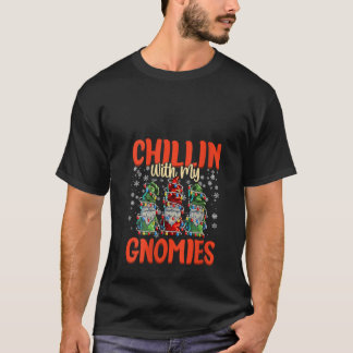 T-shirt Femmes Chillin Avec Mes Gnomies Femmes Trois Noël