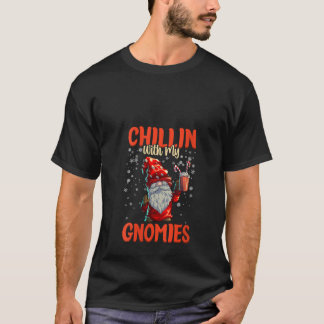 T-shirt Femmes Chillin Avec Mes Gnomies Femmes Trois Noël