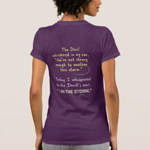 T-shirt Femmes chrétiennes Je suis la tempête chuchotée au
