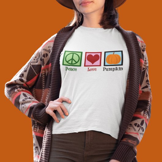 T-shirt Femmes Citrouilles de Peace Love