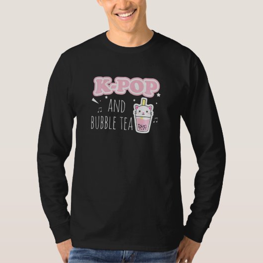 T-shirt Femmes Corée Pop Music Bubble Thé Chat Ado Filles (Devant)