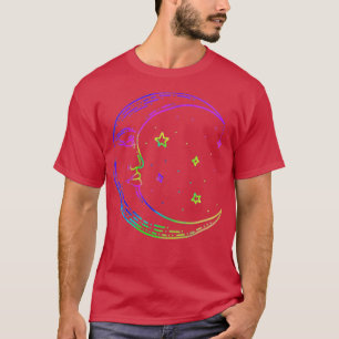 T-shirt Femmes Croissant Lune ie Dye Étoiles Céleste Mysti