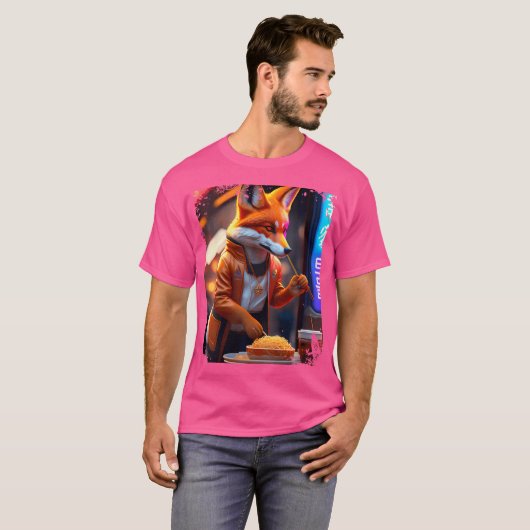 T-shirt Femmes Cyberpunk Vulpes Manger Ramen Anthro Fox Ar (Devant entier)