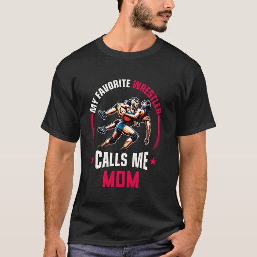 T-shirt Femmes de catch drôles Mon catcheur préféré m'appe (Devant)