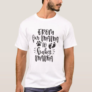 T-shirt Femmes De Fur Mama À Bébé Mama Grossesse Announ
