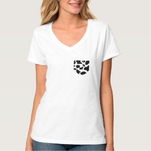 T-shirt Femmes de poche d'impression de vache