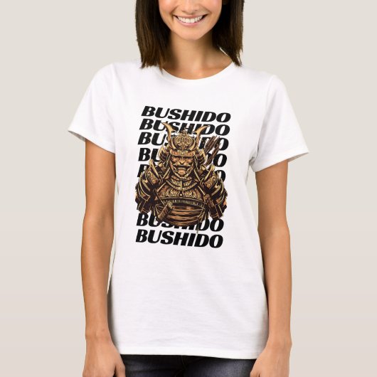 T-shirt Femmes de Samurai Bushido blanches (Devant)