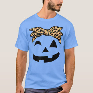 T-shirt Femmes d'Halloween, Jack-o'-lantern Leopard Pu