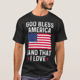 T-shirt FEMMES Dieu Béni L'Amérique Terrain Que J'Aime Vin
