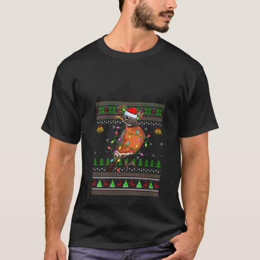 T-shirt Femmes Douleur moche Xmas Lumières Père Noël Ameri (Devant)
