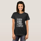 T-shirt Femmes Drôle Buveur Rivière Voile Boire Bière B (Devant entier)