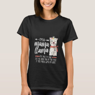 T-shirt FEMMES Drôle Llama Girl Mama maman maman maman mam