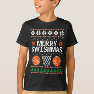 T-shirt Femmes drôle Merry Swishmas Xmas Basket-ball laid
