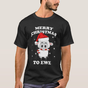 T-shirt FEMMES Drôle Mignonne Mouton Ferme Animal Noël Pun