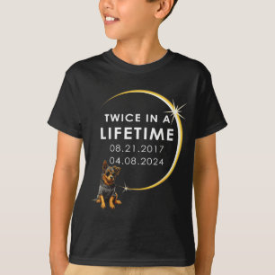 T-shirt Femmes Drôles Chien Éclipse Solaire Totale Deux Fo