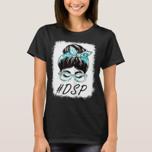 T-shirt Femmes DSP Support Direct Personnel Messy Bun Blea