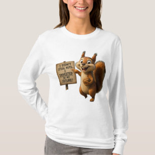 T-shirt Femmes Écureuil Écervelé Drôle Manche Longue Graph