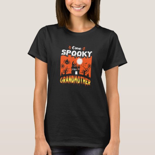 T-shirt Femmes Effrayant Éffrayant Halloween Haunted Castl (Devant)