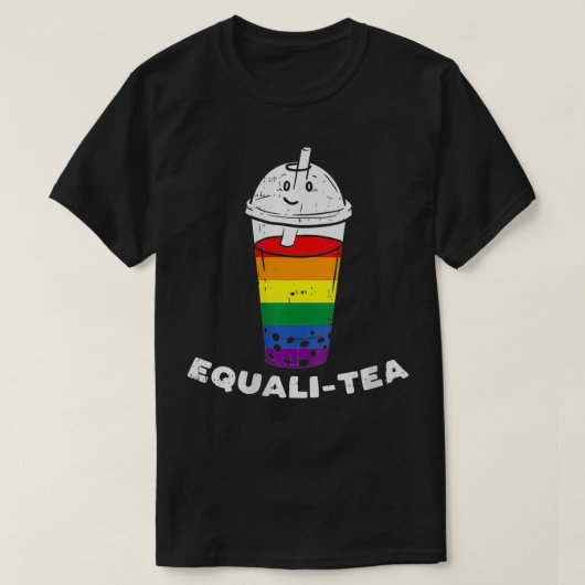 T-shirt Femmes Equalitea Arc-en-ciel Boba Bubble Milk Thé  (Design devant)