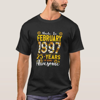 T-shirt Femmes Fabriquées En Février 1997 25 Ans 25 Ans Na