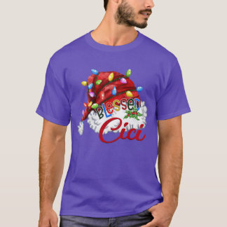T-shirt Femmes Femmes Béni Cici Santa Hat Xmas Lumière
